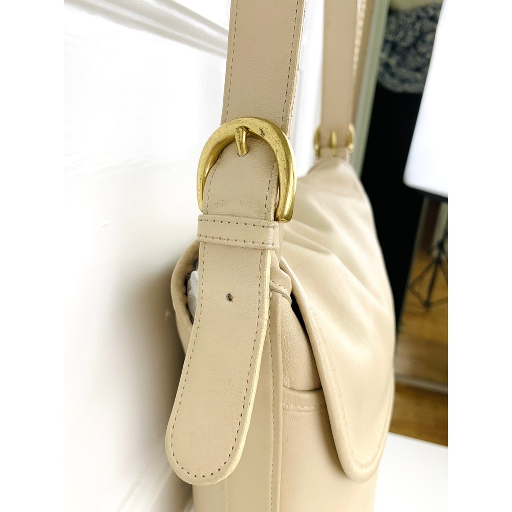 Vintage Coach Whitney Shoulder Bag Leather USA Bone White 4115 with Dust Bag - Picture 3 of 16